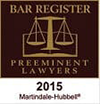 Bar Register, Preeminent Lawyers 2015, Martindale Hubbel